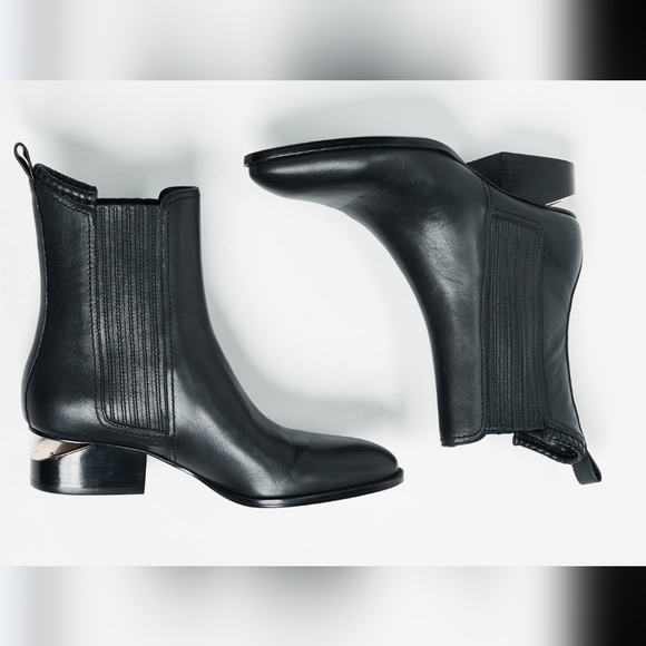 Alexander Wang Chelsea smooth Black Leather Anouck Ankle Boots US7.5 - Picture 16 of 16